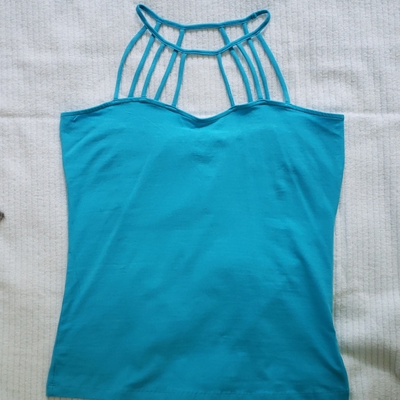 Venus Strappy Detail Top, Teal, Size Large - Picture 2 of 9